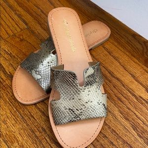 Snakeskin Slides Sandals